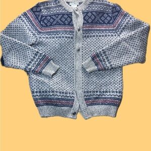 Vintage L.L. Bean Wool Sweater Mens Button-Up Cardigan Made in USA